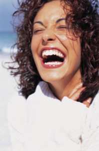 Image of woman laughing, copyright Microsoft