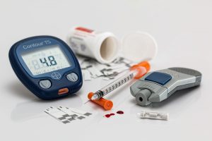 An image of diabetic testing equipment.